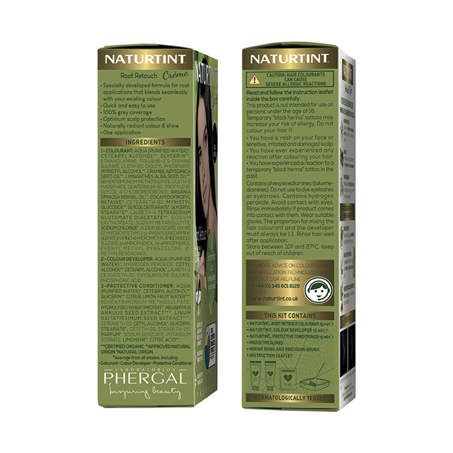 Naturtint Root Retouch Crème Black Shades 45ml, imported from the UK