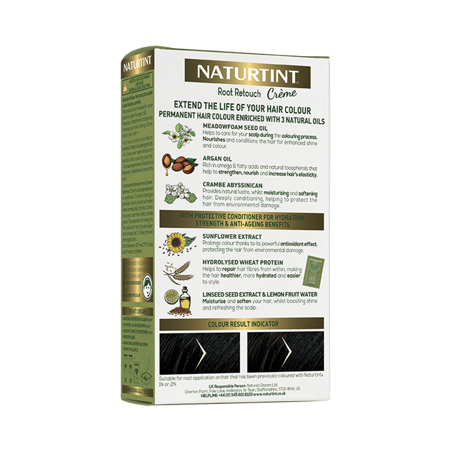 Naturtint Root Retouch Crème Black Shades 45ml, imported from the UK