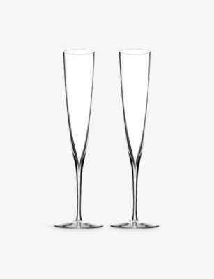 Waterford Elegance Trumpet crystal-glass champagne flutes set of two (British brand)