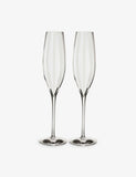 Waterford Elegance Optic crystal champagne flutes, set of two, UK version