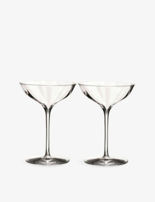 Waterford Elegance Optic Belle Coupe champagne glasses set of two, UK version