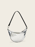 AllSaints Silver Luna Micro Metallic Bag, UK version