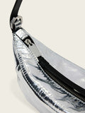 AllSaints Silver Luna Micro Metallic Bag, UK version