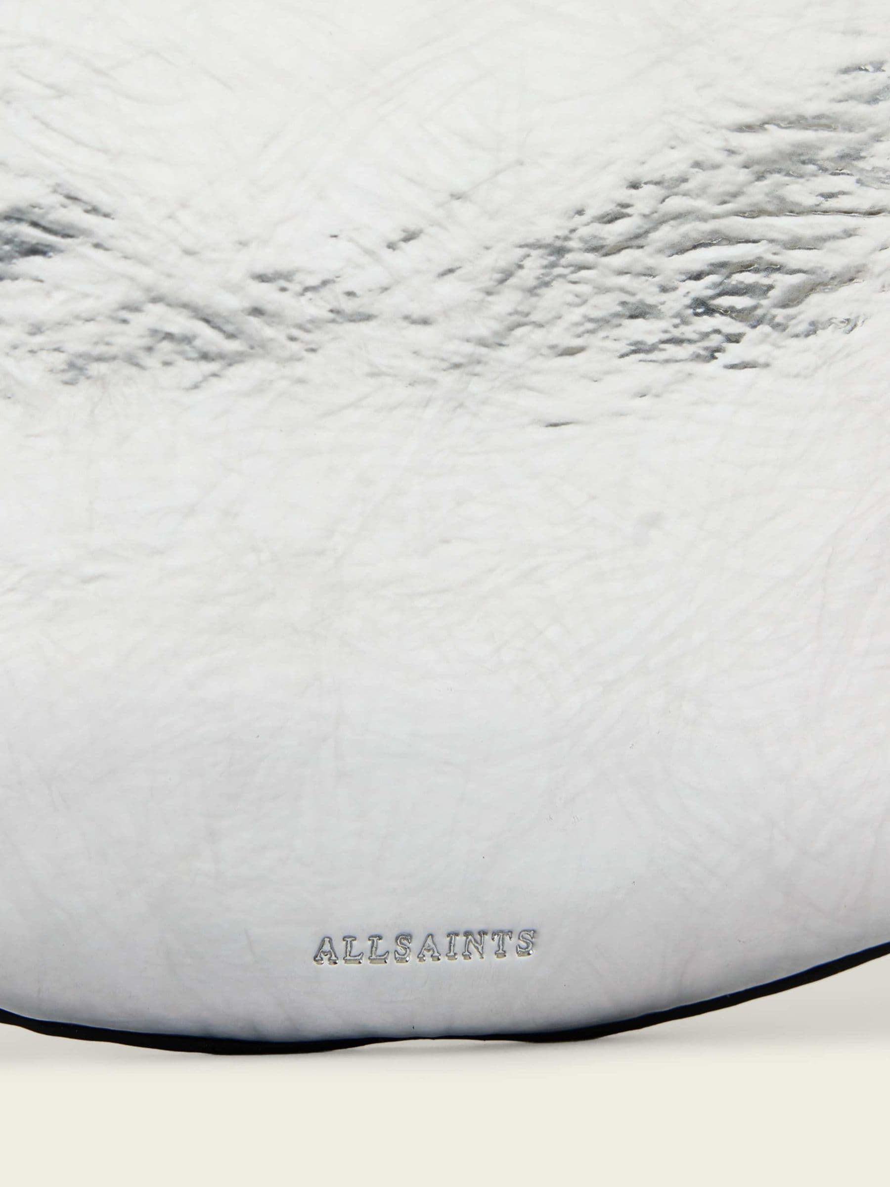 AllSaints Silver Luna Micro Metallic Bag, UK version