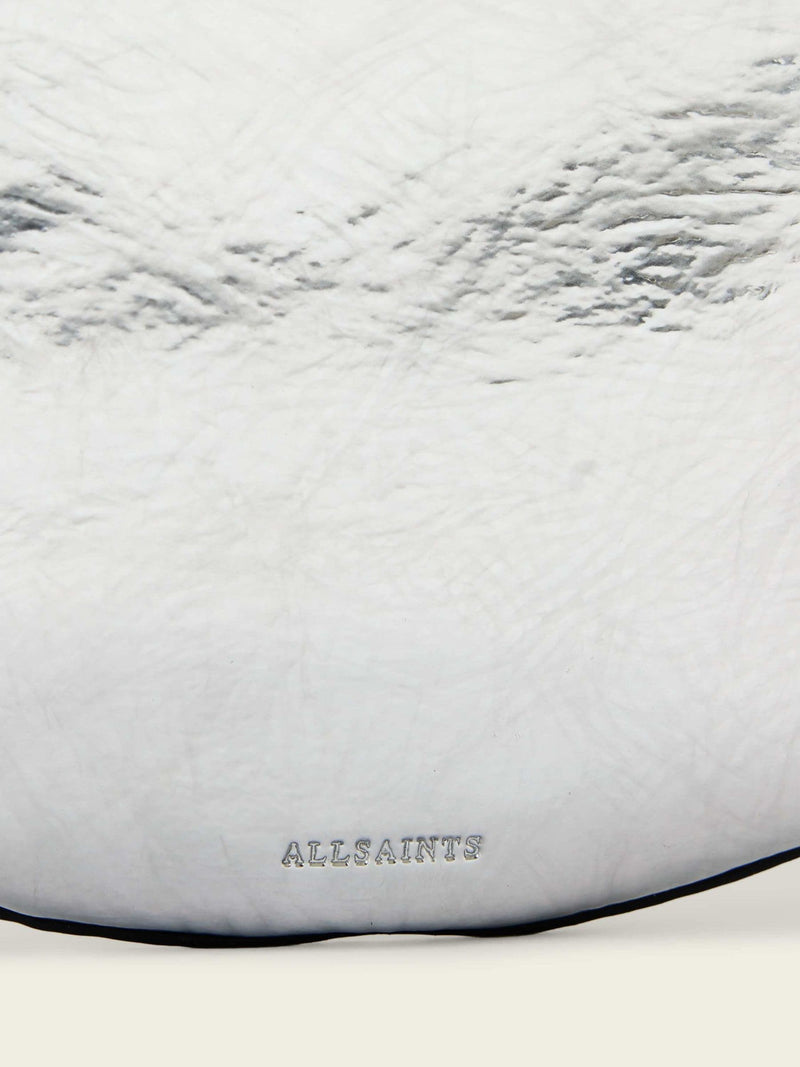 AllSaints Silver Luna Micro Metallic Bag, UK version