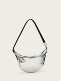 AllSaints Silver Luna Micro Metallic Bag, UK version