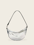 AllSaints Silver Luna Micro Metallic Bag, UK version
