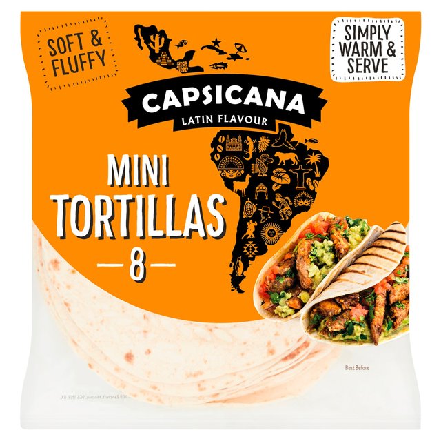 Capsicana Mini Soft Taco Shell Tortilla Wraps   8 per pack GOODS M&S   