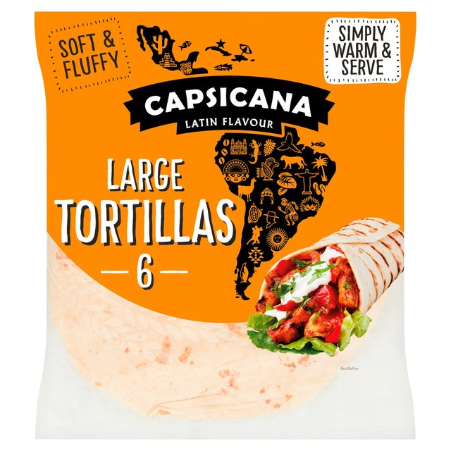 Capsicana Large Fajita Tortilla Wraps   6 per pack GOODS M&S   