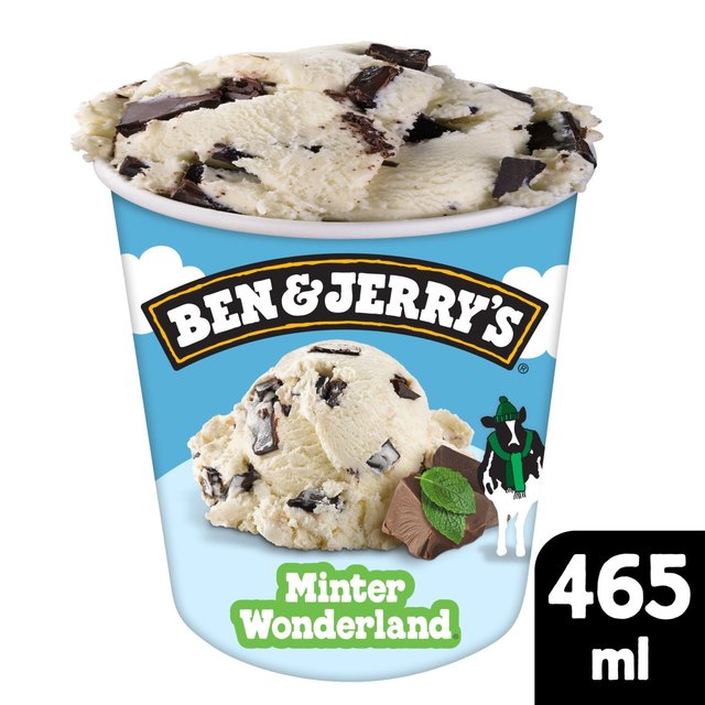 Ben & Jerry's Minter Wonderland Mint Ice Cream Tub   465ml GOODS M&S   