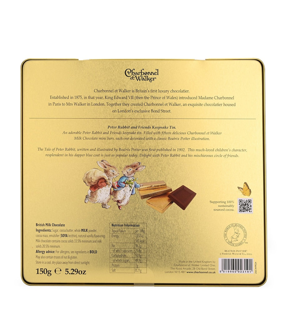 Charbonnel et Walker Peter Rabbit Chocolate Slims Tin 150g - British product