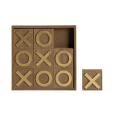 Argos Home wooden noughts and crosses game with gold blocks (British brand)