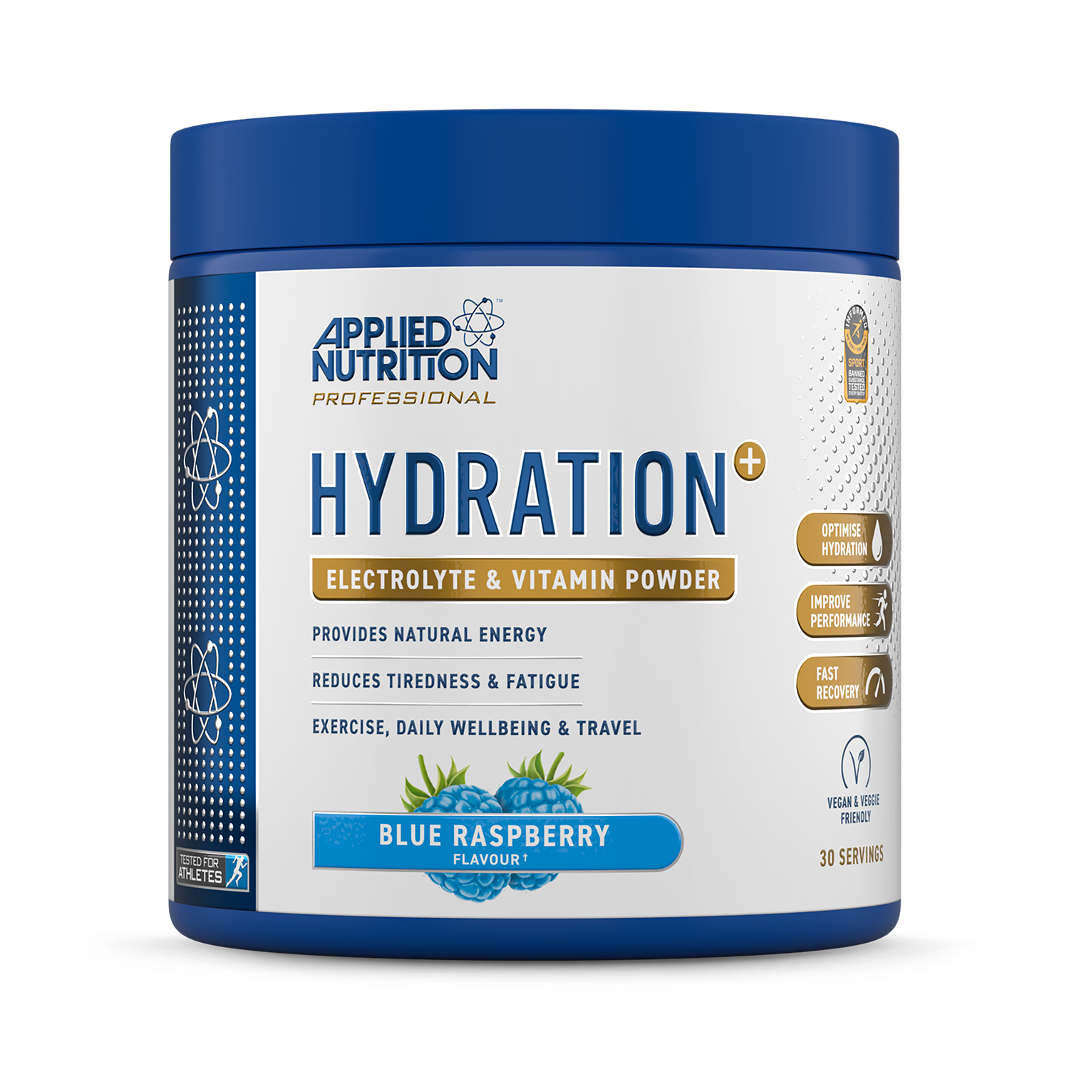 Applied Nutrition Hydration+ powder blue raspberry, UK version