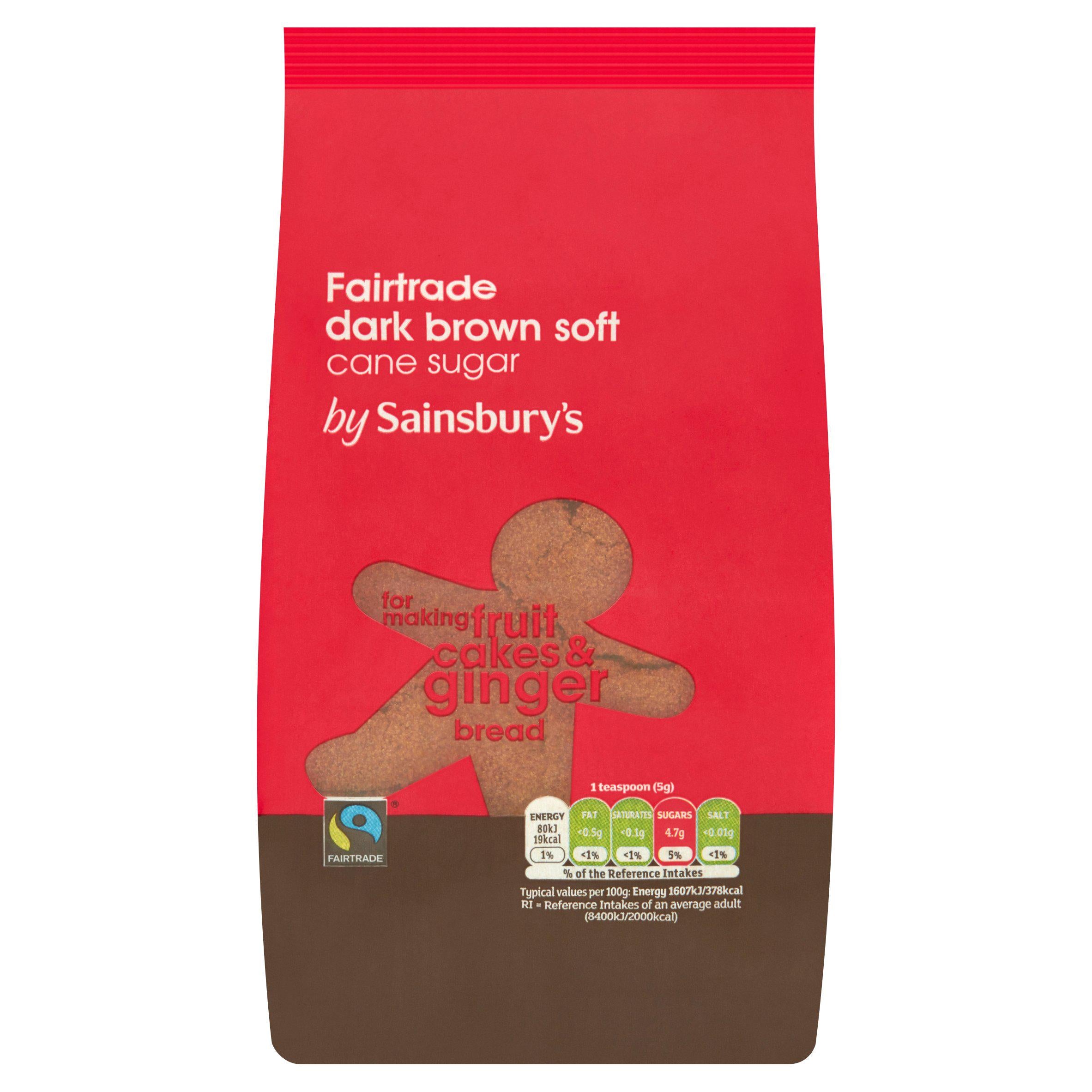 Sainsbury's Fairtrade Dark Soft Brown Sugar 500g Baking Essentials Sainsburys   