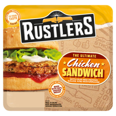 Sandwich au poulet ultime Rustlers, pain aux graines de sésame, 150 g