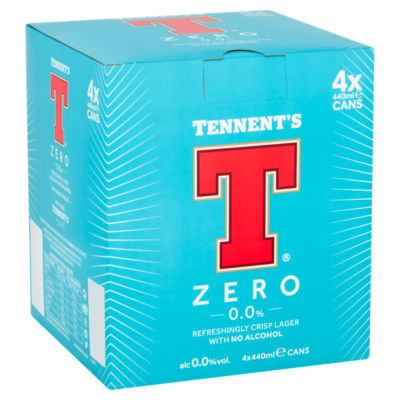 Tennent's Zero Alcohol Free Beer 4x440ml - British product
