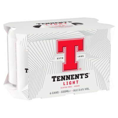Tennent's Light lager 330ml, imported from the UK