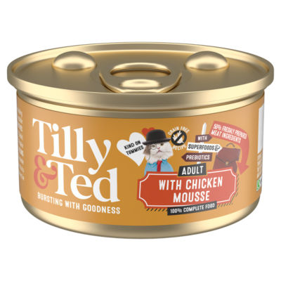Tilly & Ted cat food chicken mousse 85g, UK version