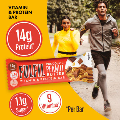 Fulfil chocolate peanut butter vitamin protein bar 40g (British brand)