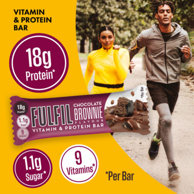 Fulfil protein bar chocolate brownie flavour 55g, imported from the UK