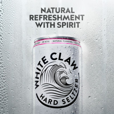 White Claw Hard Seltzer Black Cherry 330ml, imported from the UK