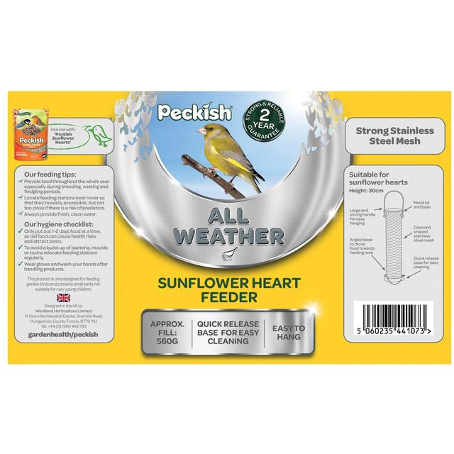 Peckish All Weather Sunflower Heart Bird Feeder