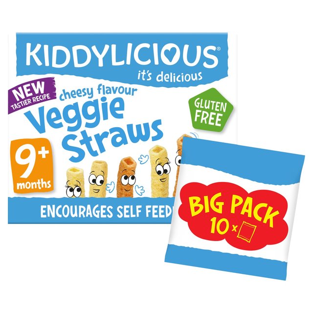 Kiddylicious Cheesy Flavoured Veggie Straws Baby Snacks Big Pack   10 x 12g GOODS M&S   