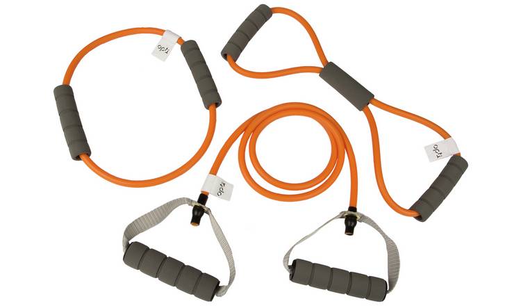 Opti resistance exercise set with three expander tubes (British brand)
