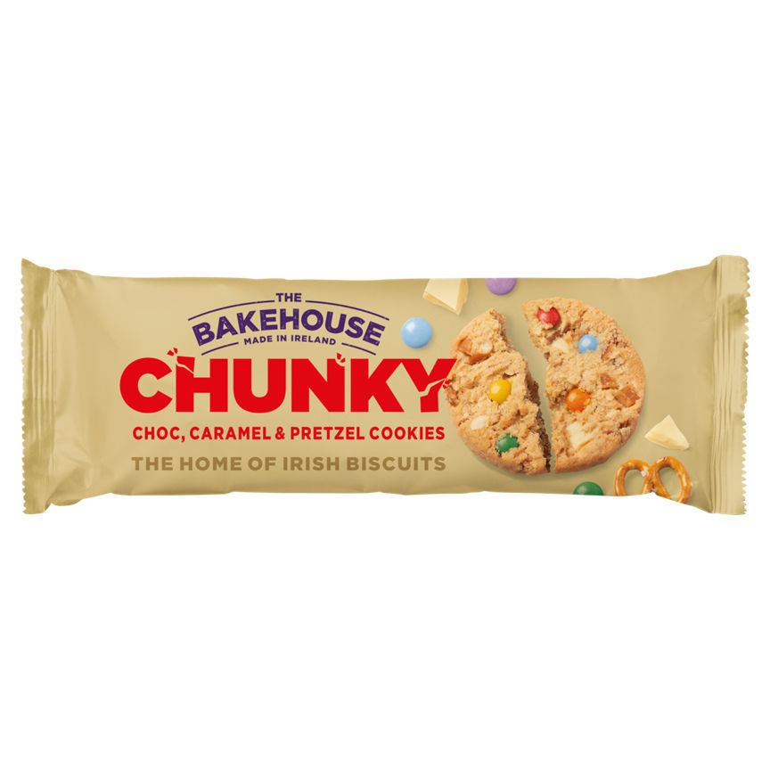 The Bakehouse Chunky Choc, Caramel & Pretzel Cookies 220g GOODS ASDA   