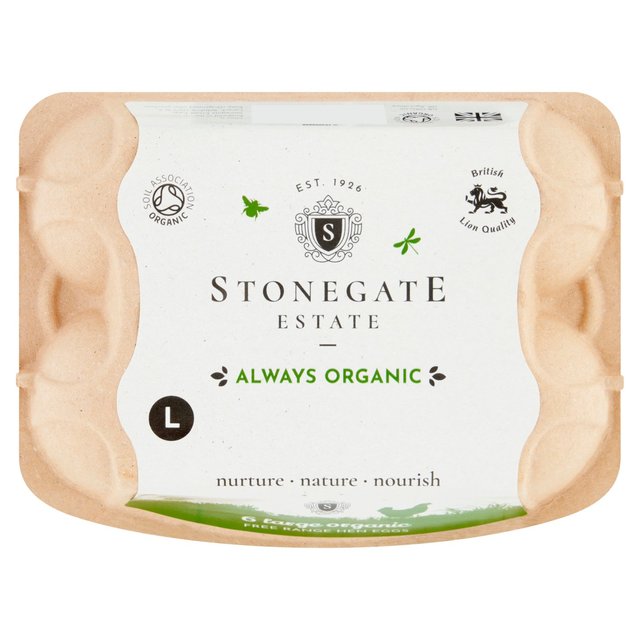 Stonegate Estate Organic Large Free Range Eggs   6 per pack GOODS M&S   