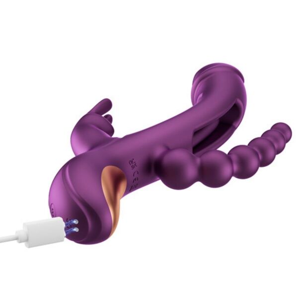 Honey Play Box Trilux rabbit vibrator with anal beads, imported from the UK