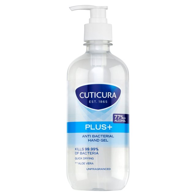 Cuticura Plus Antibacterial Unfragranced Hand Gel 77% Alcohol   500ml GOODS M&S   