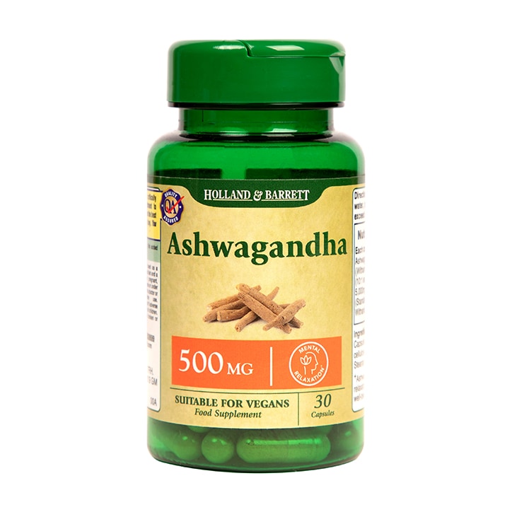 Holland & Barrett Ashwagandha 500mg Capsules Mental Wellbeing Support Holland&Barrett   