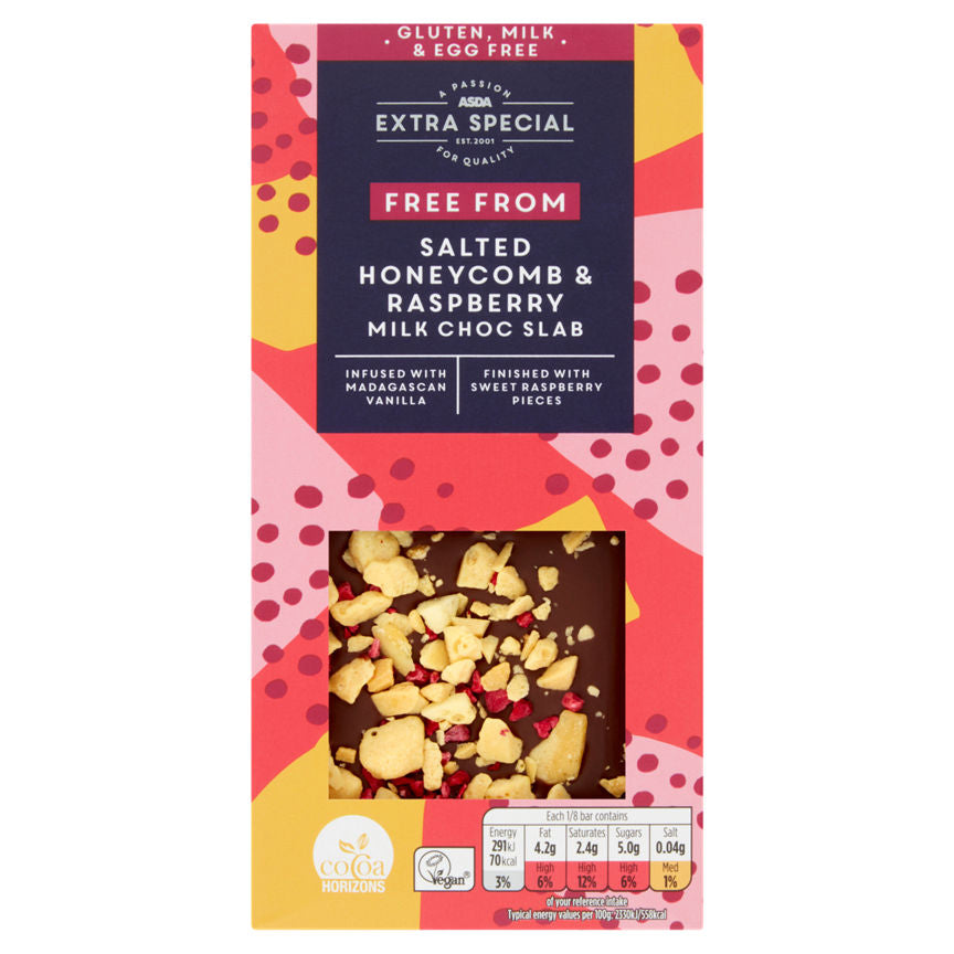 ASDA Extra Special Free From Salted Honeycomb & Raspberry Milk Choc Bar Free From ASDA   