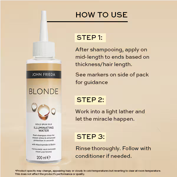 John Frieda Blonde Illuminating Water Hair Serum 200ml, UK version