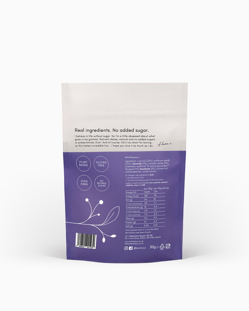 Keto Hana Wild Blueberry Granola 300g - British product