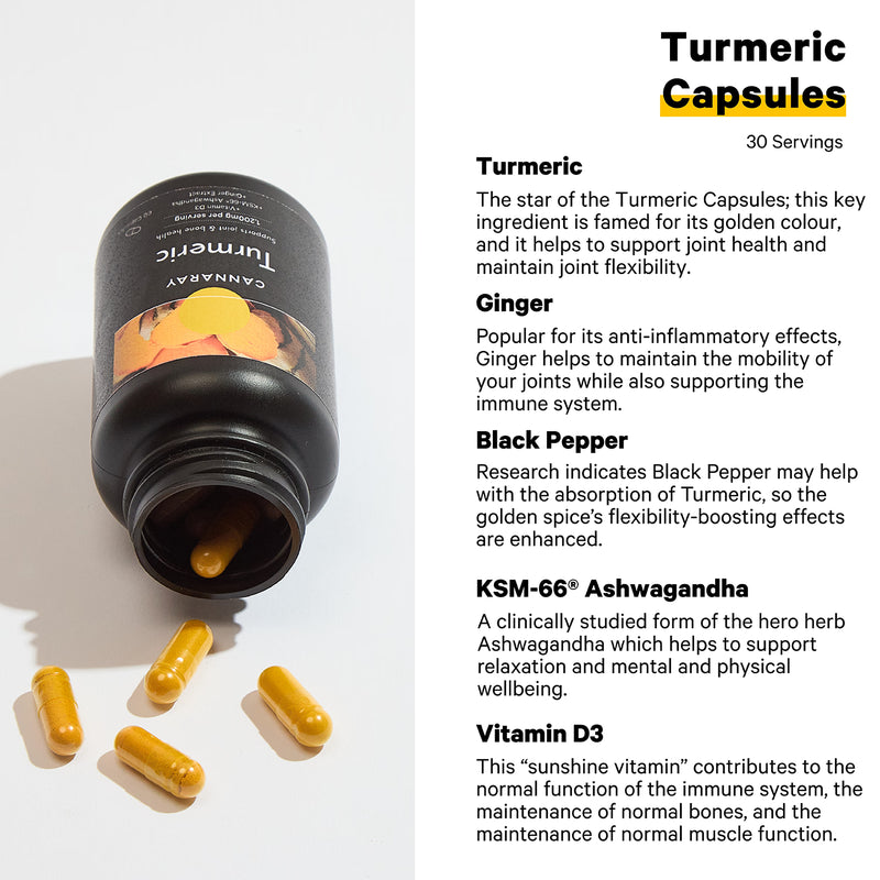 Cannaray turmeric capsules 1200mg 60 capsules, UK version