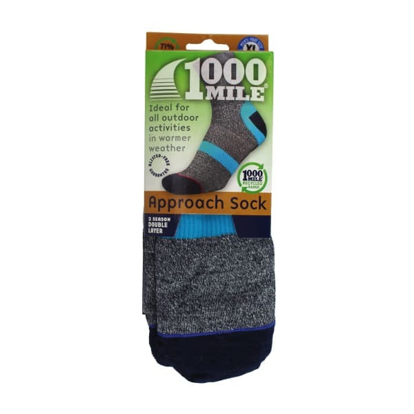 1000 Mile Men's Approach Repreve double layer socks (British brand)