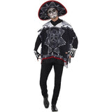 Smiffys Day of the Dead Bandit Costume with poncho, sombrero, gloves (British brand)