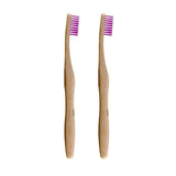 Dr Botanicals bamboo toothbrush purple duo pack 2 pieces, imported from the UK