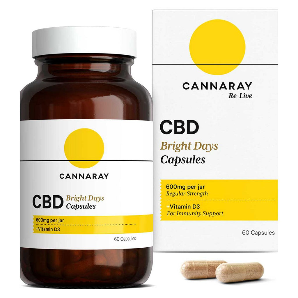 Cannaray Bright Days CBD Capsules 600mg - 60 Capsules