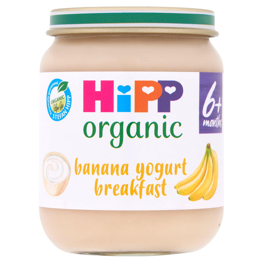 HiPP Organic Banana Yogurt Breakfast Baby Food Jar 6+ Months 125g GOODS Sainsburys   