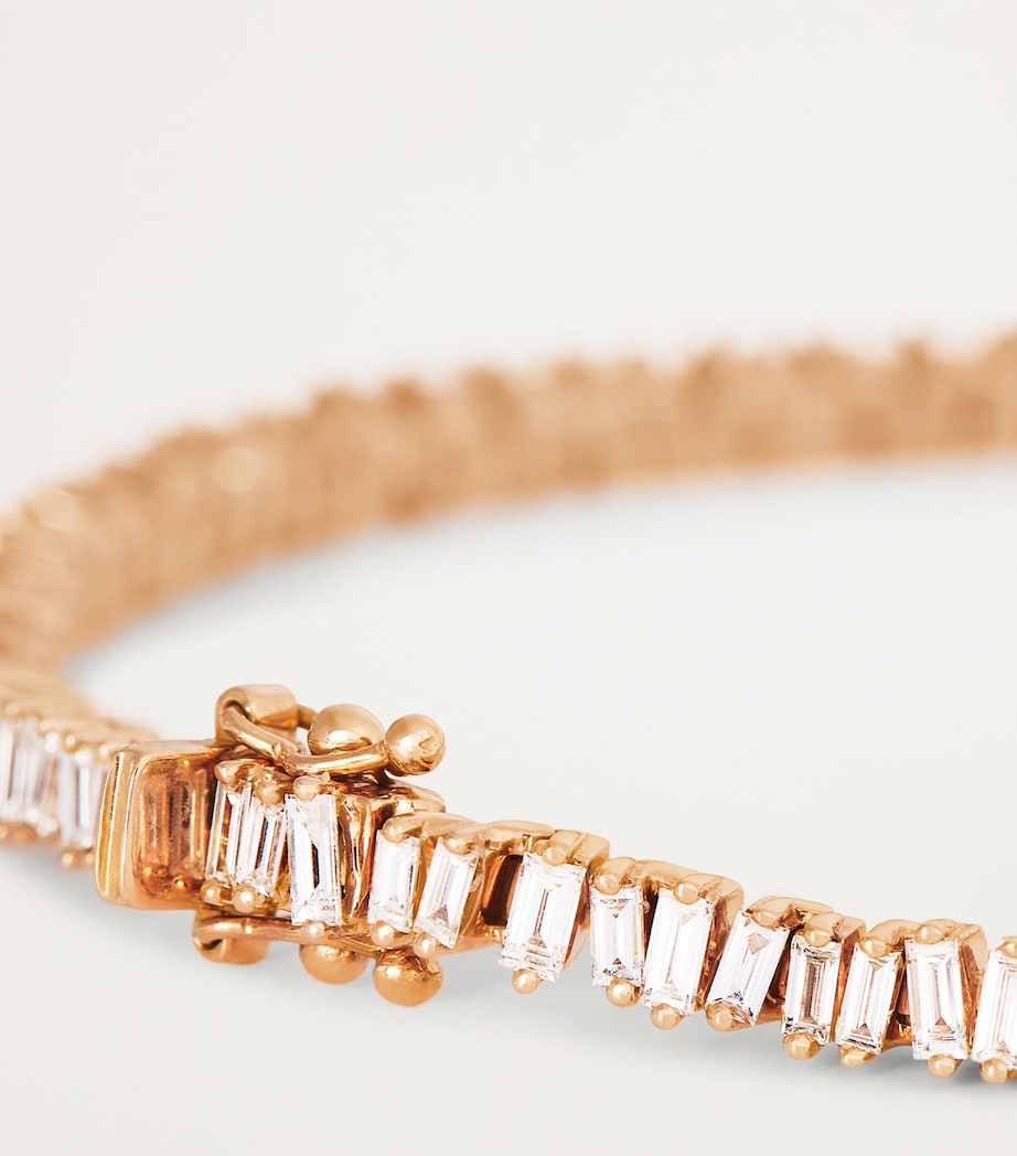 Suzanne Kalan rose gold diamond tennis bracelet, imported from the UK