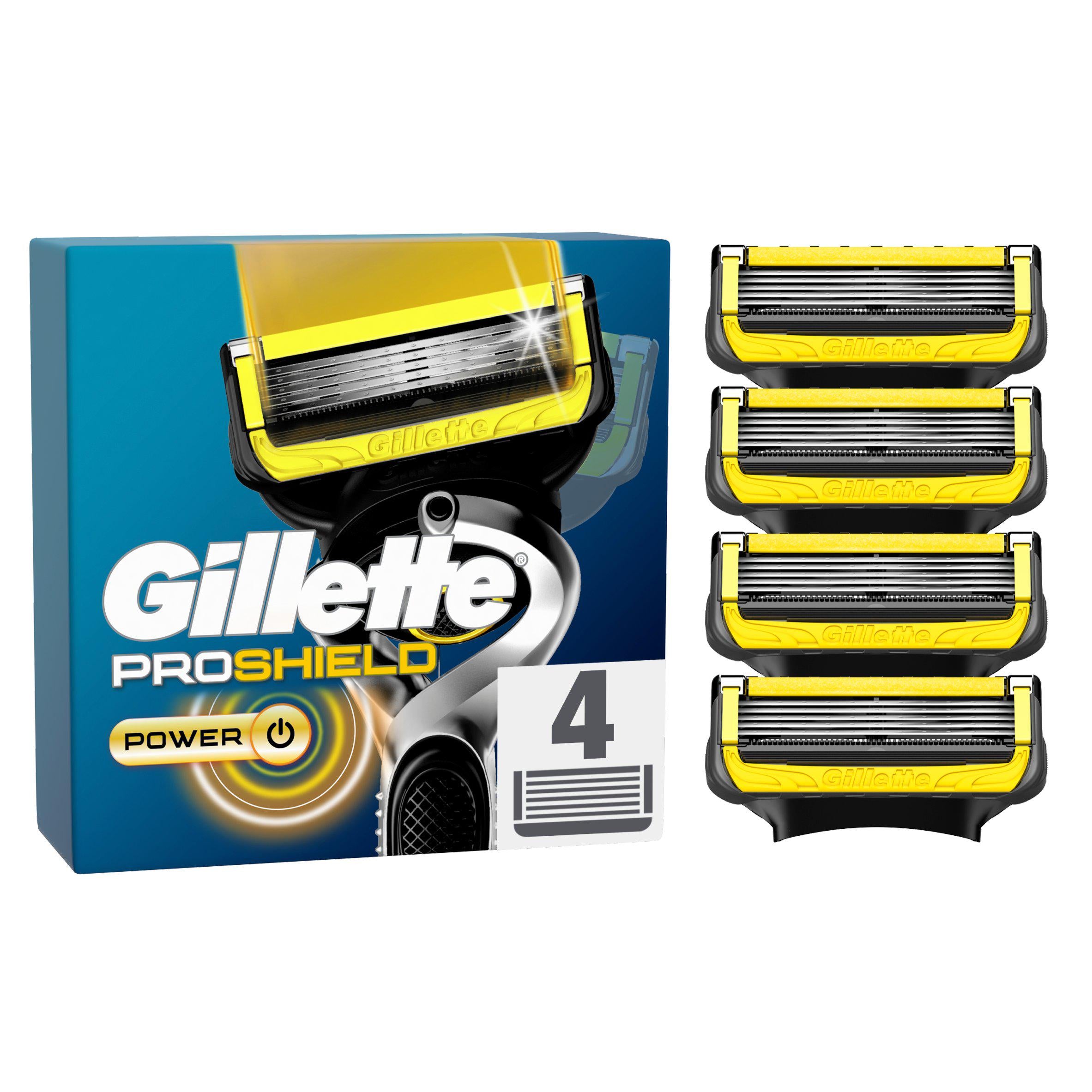 Gillette ProShield Power Men's Razor Blades x4 - McGrocer