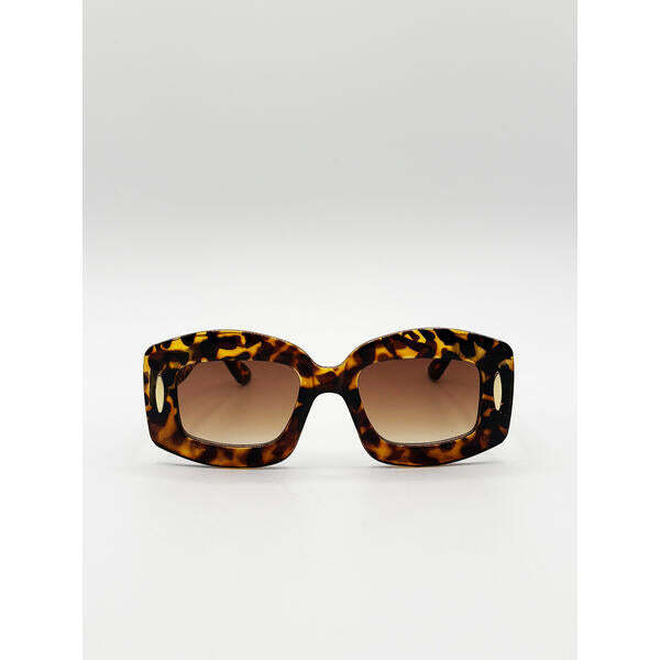SVNX oversized rectangle sunglasses in tortoiseshell, UK version