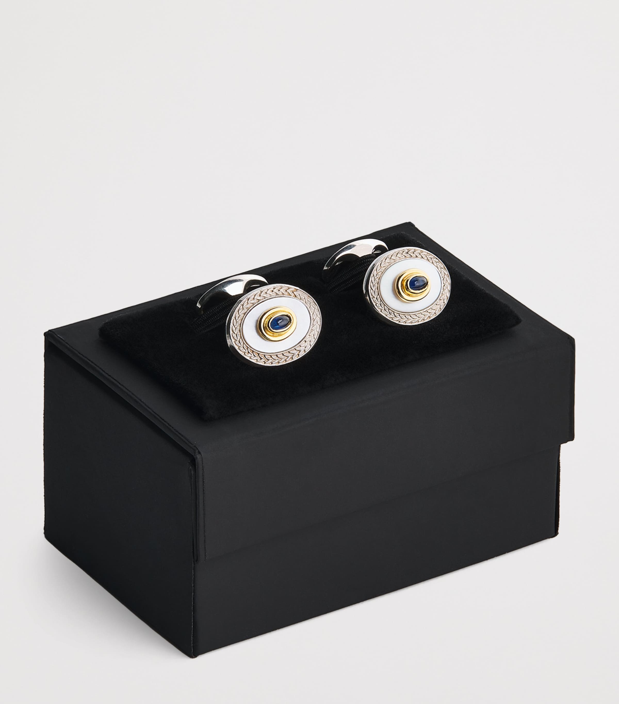 Deakin & Francis sterling silver cufflinks with gold wreath, UK version