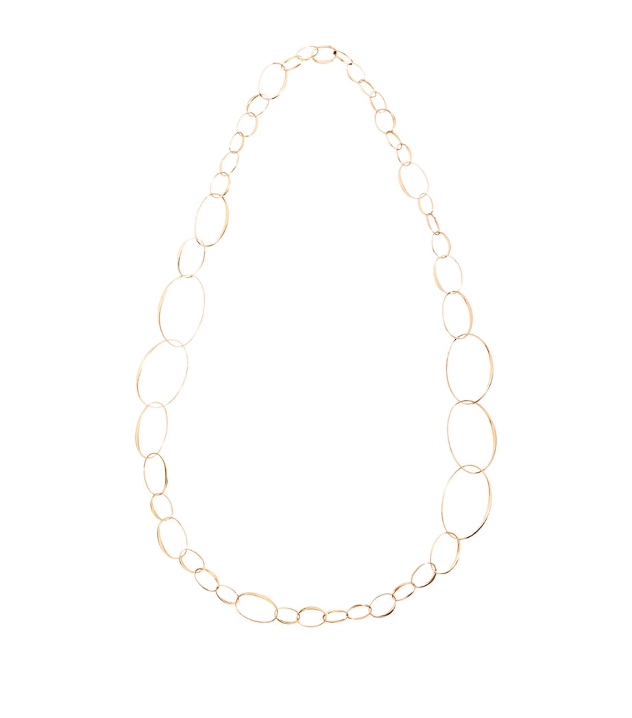 Pomellato rose gold hoop chain necklace (British brand)
