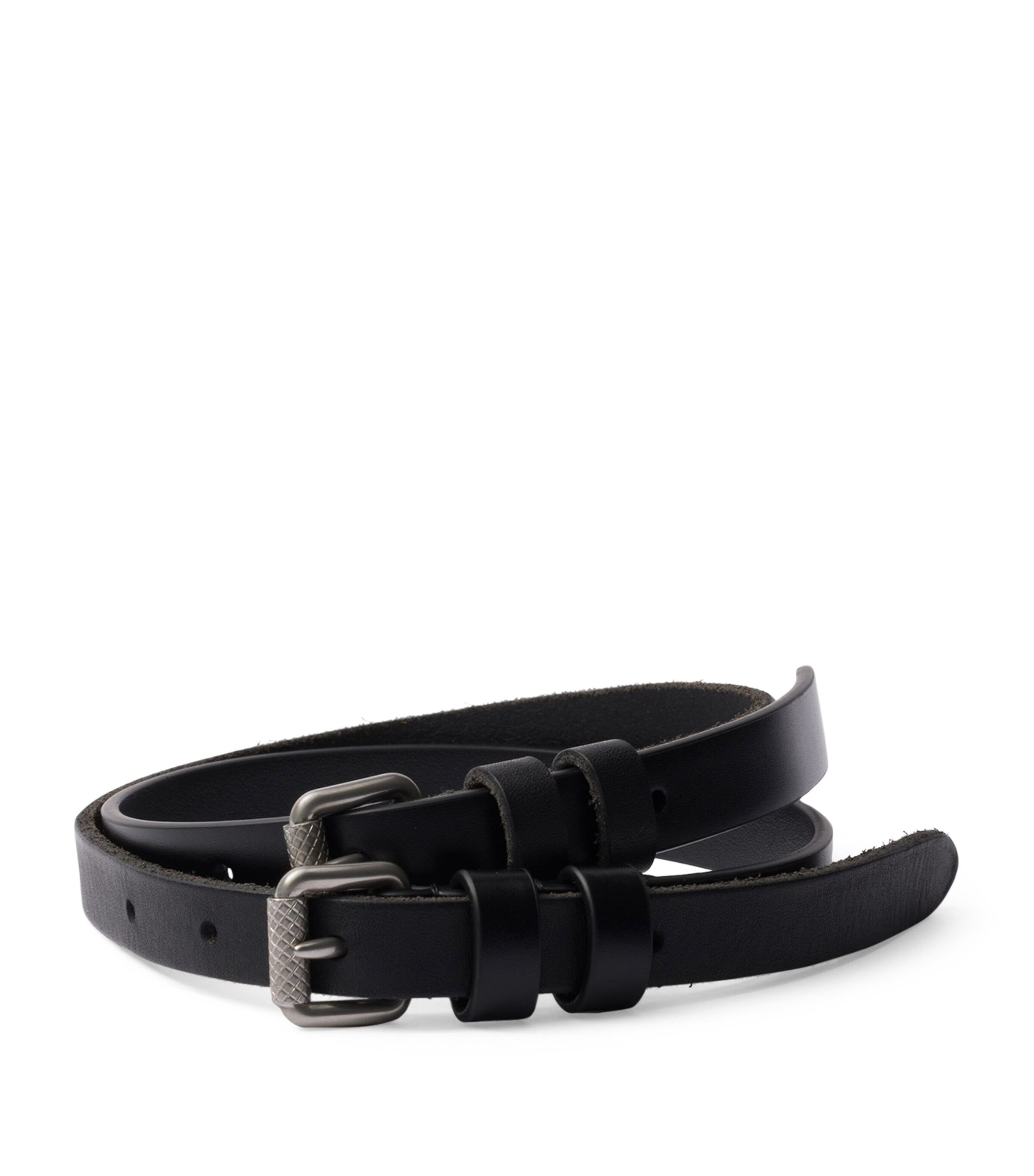 Prada leather double-buckle belt, UK version