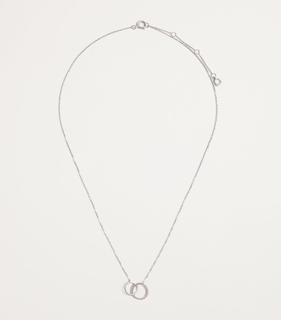 Astrid & Miyu Orbit necklace white gold topaz (British brand)