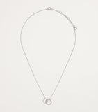 Astrid & Miyu Orbit necklace white gold topaz (British brand)